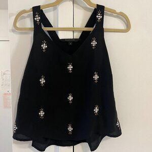 Walter Baker Women's Black Sleeveless Blouse with Sequins, Size Small